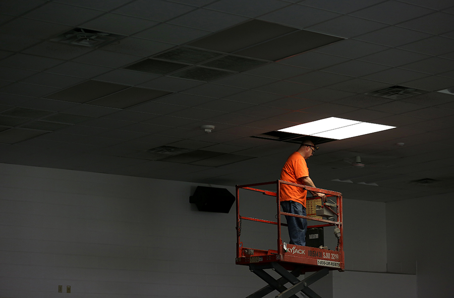 LED lights are being in stalled in 10 buildings and at outdoor locations across campus.