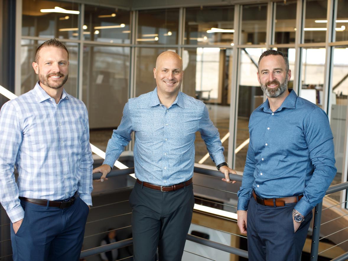 The co-owners of Hoeft Builders, from left, are Jay Rideout, Peter Hoeft and Luke Rykal.